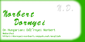 norbert dornyei business card